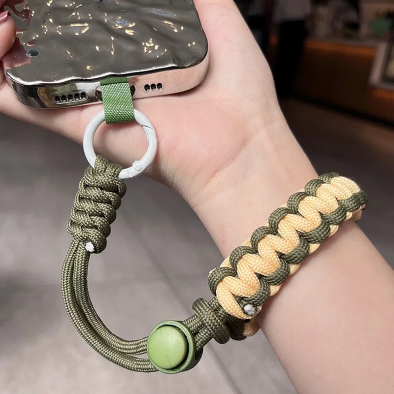 Phone Wrist Strap Adjustable Nylon Wrist Rope with Tether Tab, Toatl Length: 240mm - Brown+Coffee