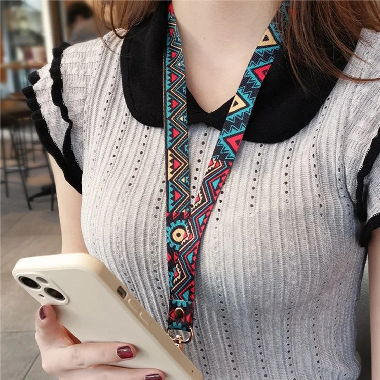 Téléphone Lanyard Style Ethnique Nylon Téléphone Neck Téléphone Charme Avec Tabor - Piste BG
