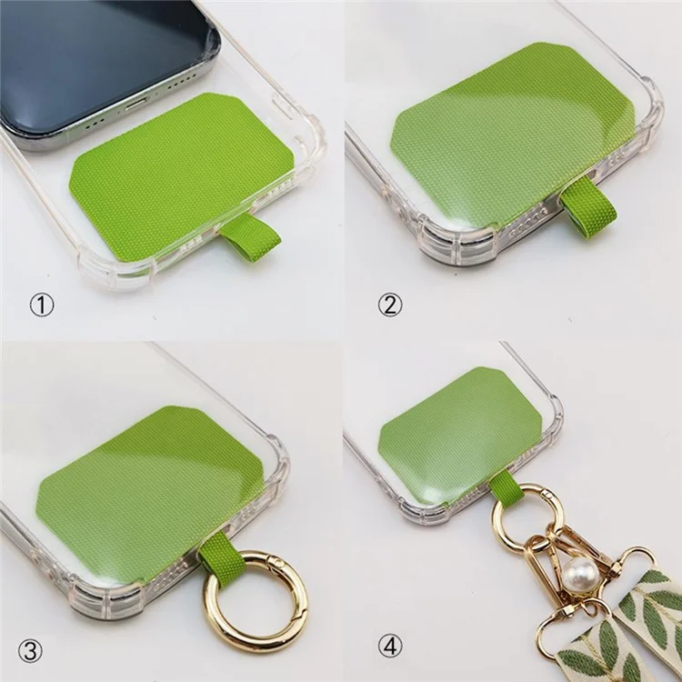 Crossbody Phone Lanyard Motivo a Foglia Regolabile Telefono Telefono Con Scheda Legale + Corde Sospese, Lunghezza Piegata: 64 cm - Verde
