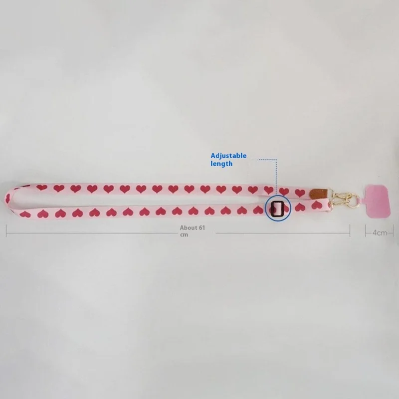 Crossbody Cell Phone Strap Universal Adjustable Phone Lanyard with Tether Tab, Folded Length: 61cm - Orange Circular Pattern