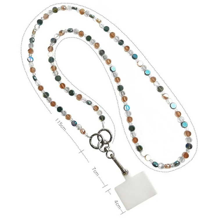 Phone Chain Crossbody Stylish Anti-Lost PVC Beaded Phone Strap with Tether Tab, Total Length: 115cm