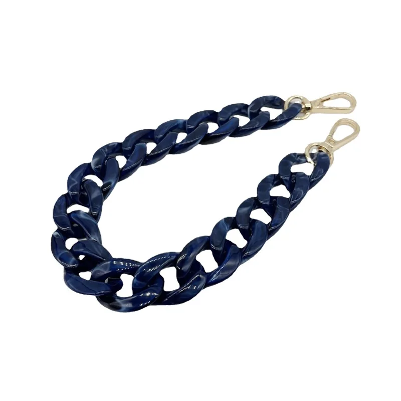 Telefone Strap Strap Phone Charms Chain de Substituição de Acrílico Com Fivela, Comprimento Total: 37 cm - Azul Escuro+branco