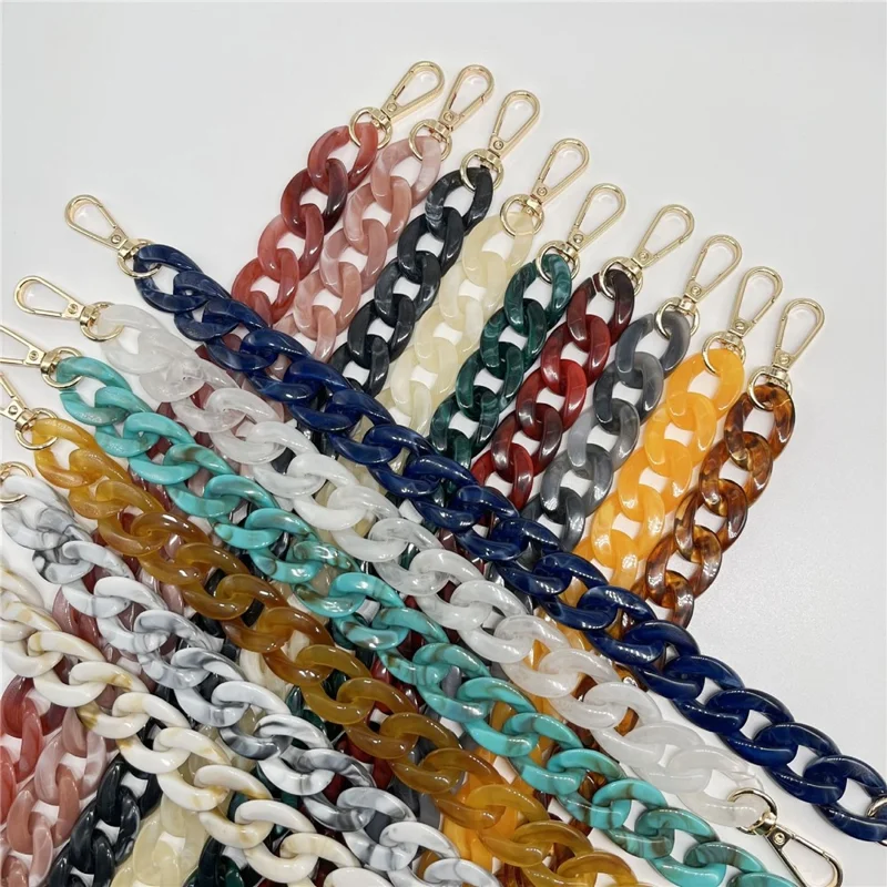 Telefone Strap Strap Phone Charms Chain de Substituição de Acrílico Com Fivela, Comprimento Total: 37 cm - Azul Escuro+branco
