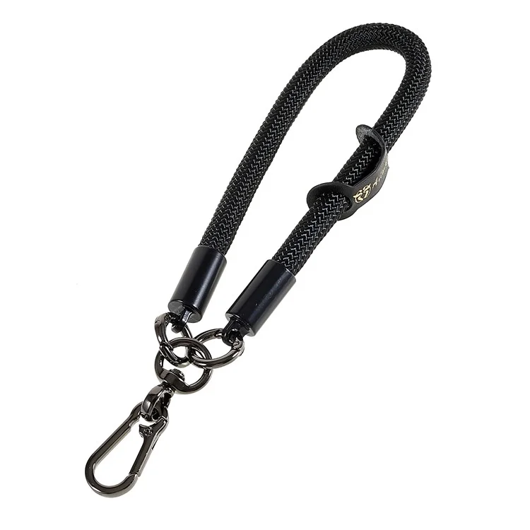 Sangle de Poignet Épaissie de 30 cm Pour le Porte-caméra de Caméra de Téléphone Portable Support de Badge Handard - le Noir