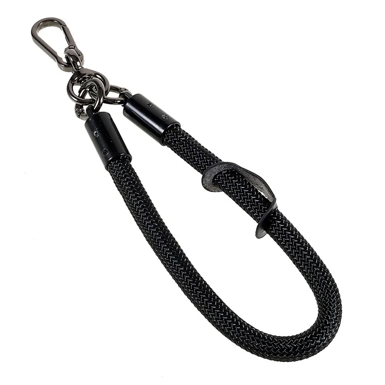 Sangle de Poignet Épaissie de 30 cm Pour le Porte-caméra de Caméra de Téléphone Portable Support de Badge Handard - le Noir