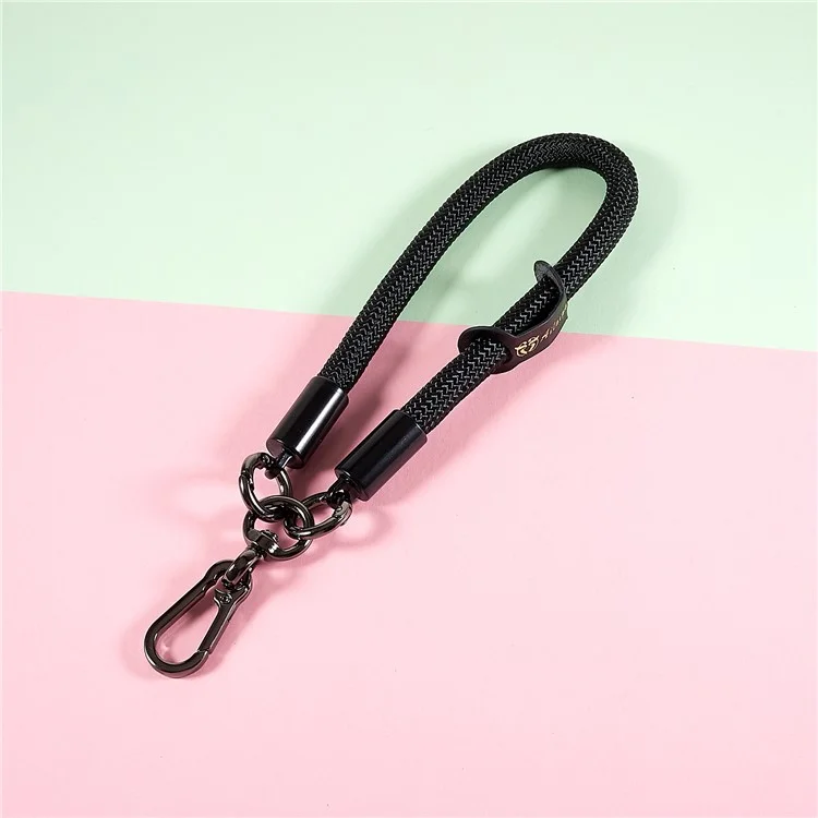 Sangle de Poignet Épaissie de 30 cm Pour le Porte-caméra de Caméra de Téléphone Portable Support de Badge Handard - le Noir