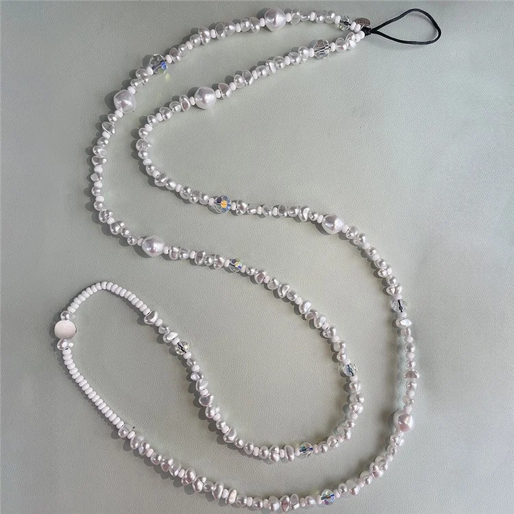 Phone Chain Crossbody Pearl Beaded Strap 120cm+5cm Anti-Theft Shoulder Lanyard
