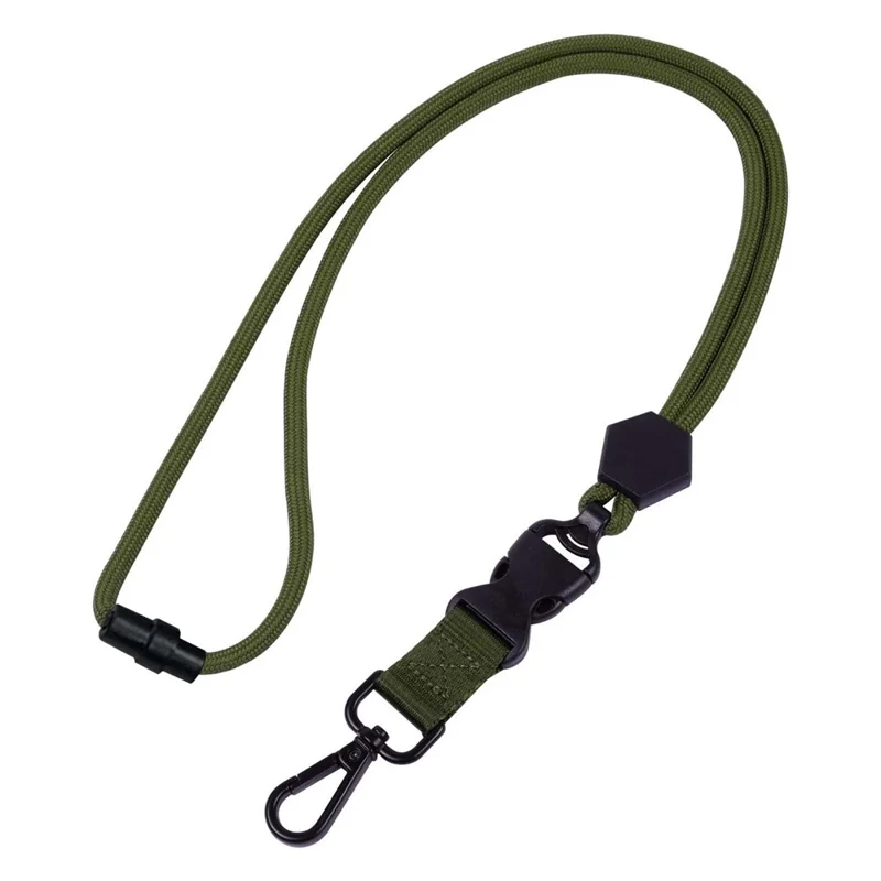 Neck Lanyard Phone Lanyard Keychains with Metal Clasp Polyester Fiber ID Badge Strap, Folded Length: 57cm - Army Green