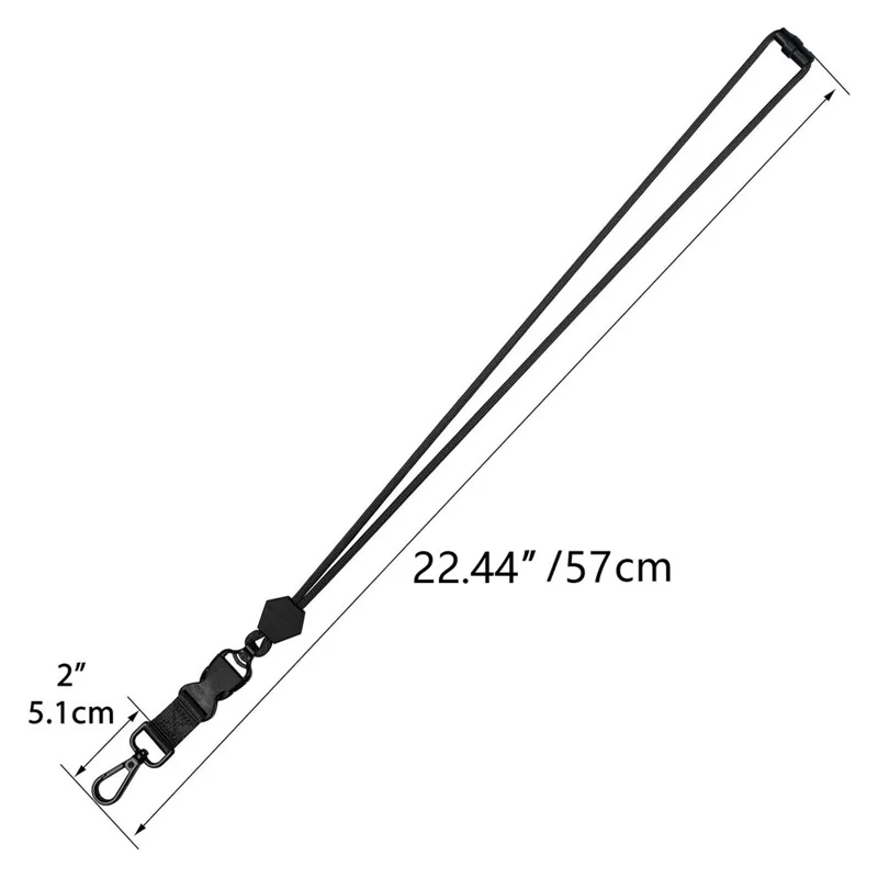 Neck Lanyard Phone Lanyard Keychains with Metal Clasp Polyester Fiber ID Badge Strap, Folded Length: 57cm - Army Green