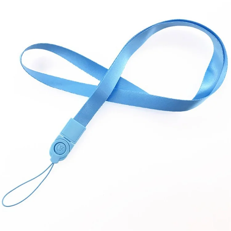 Camera Strap Phone Strap Rotatable Buckle Design 1.2cm Width Polyester Neck Strap, Total Length: 38cm+9.5cm - Baby Blue