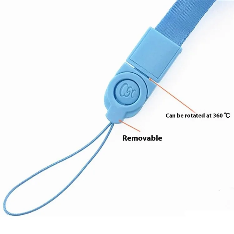 Camera Strap Phone Strap Rotatable Buckle Design 1.2cm Width Polyester Neck Strap, Total Length: 38cm+9.5cm - Baby Blue