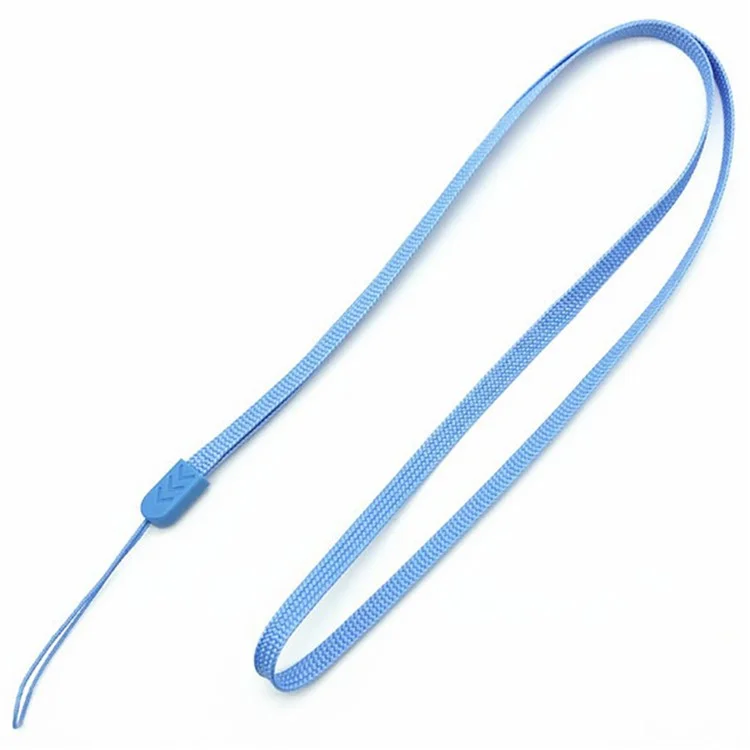 Bulk Purchasing Phone Strap Polyester Neck Lanyard Camera ID Card Badge Strap, Total Length: 38cm+6cm - Baby Blue