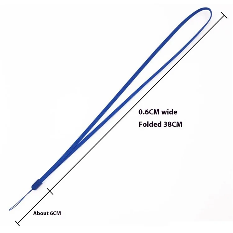 Bulk Purchasing Phone Strap Polyester Neck Lanyard Camera ID Card Badge Strap, Total Length: 38cm+6cm - Baby Blue