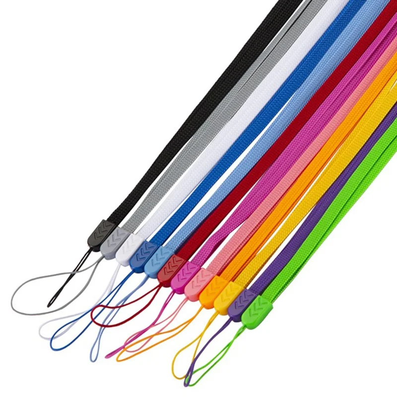 Bulk Purchasing Phone Strap Polyester Neck Lanyard Camera ID Card Badge Strap, Total Length: 38cm+6cm - Black