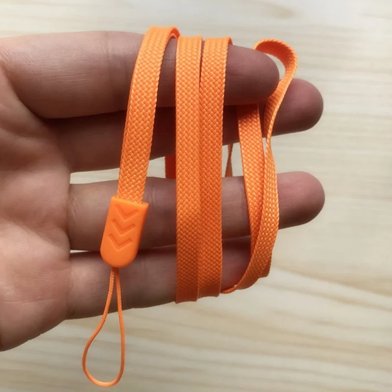 Bulk Purchasing Phone Strap Polyester Neck Lanyard Camera ID Card Badge Strap, Total Length: 38cm+6cm - Black