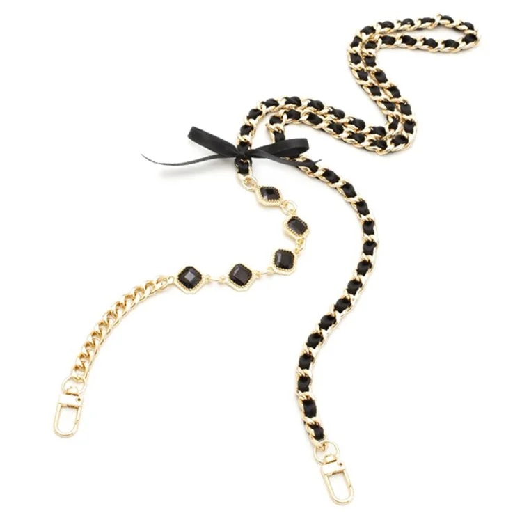 Телефон Crossbody Lanyard Metal Phone Charm Chain Chain Strap, Общая Длина: 120 См. - Черный