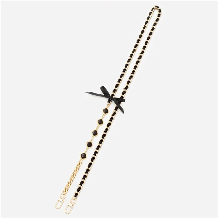 Телефон Crossbody Lanyard Metal Phone Charm Chain Chain Strap, Общая Длина: 120 См. - Черный