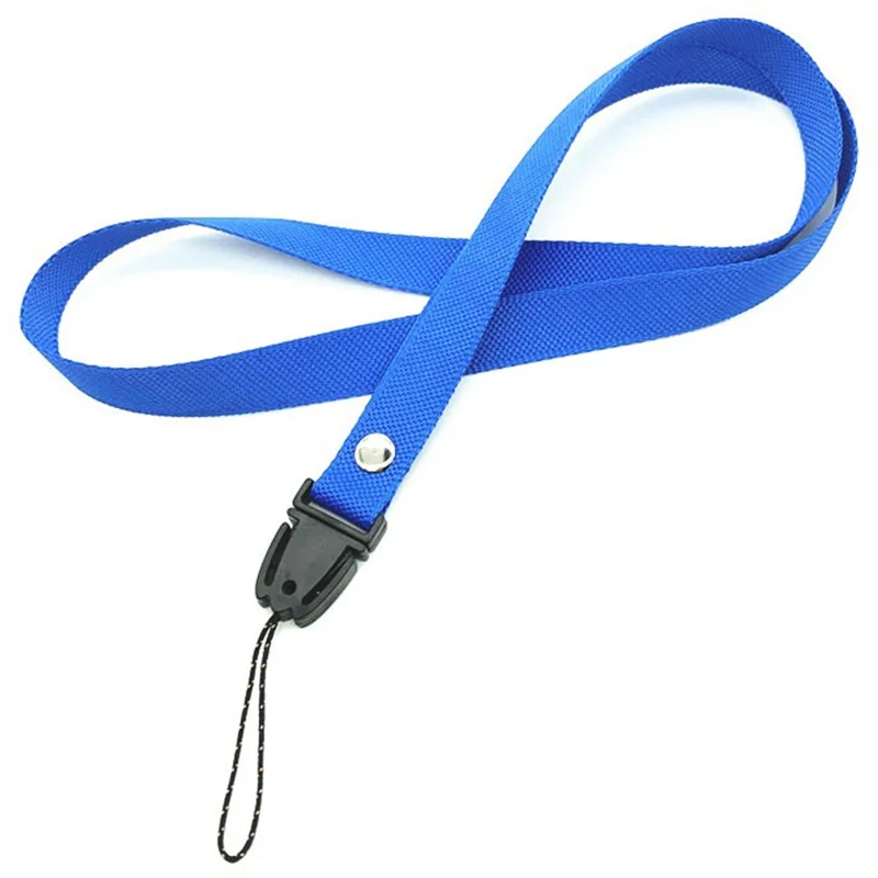 Wrist Strap Lanyard Strong M-Buckle Polyester Neck Strap for Camera Keys Phone, Total Length: 40cm+7.5cm - Blue