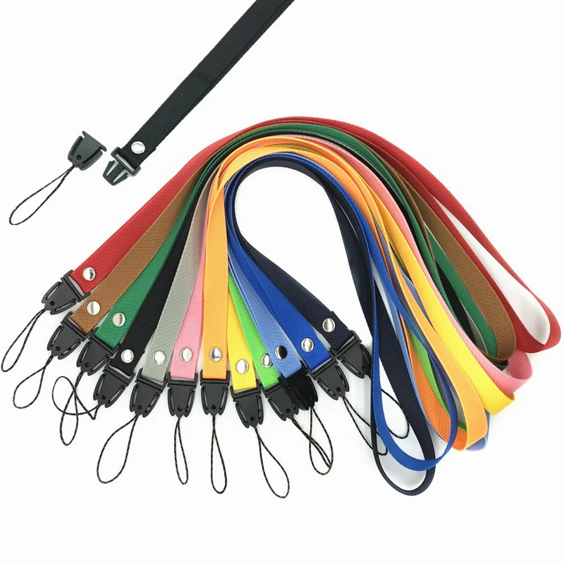 Wrist Strap Lanyard Strong M-Buckle Polyester Neck Strap for Camera Keys Phone, Total Length: 40cm+7.5cm - Blue