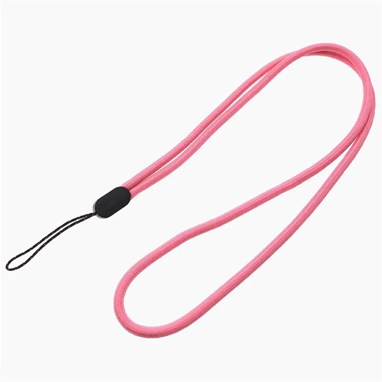 4.5mm Thick Rope Polyester Neck Strap ID Badge Holder Universal Phone Strap, Total Length: 38cm+6cm - Pink