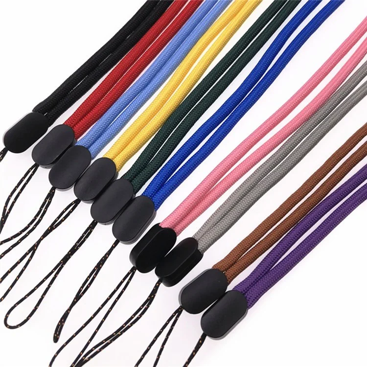 4.5mm Thick Rope Polyester Neck Strap ID Badge Holder Universal Phone Strap, Total Length: 38cm+6cm - Pink