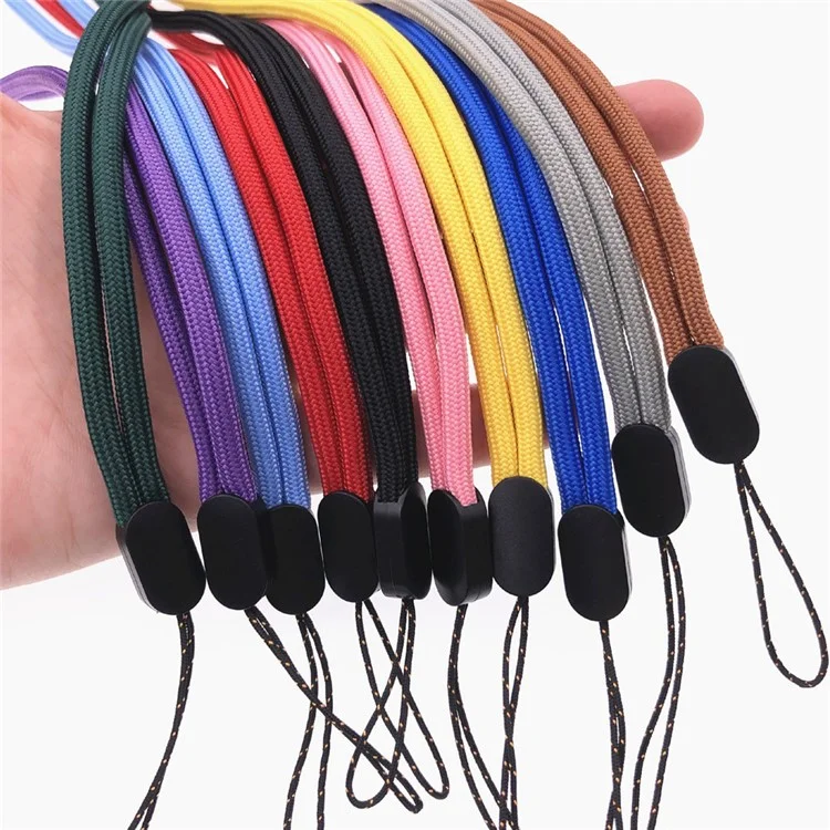 4.5mm Thick Rope Polyester Neck Strap ID Badge Holder Universal Phone Strap, Total Length: 38cm+6cm - Pink
