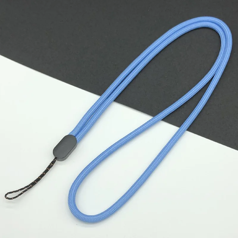 4.5mm Thick Rope Polyester Neck Strap ID Badge Holder Universal Phone Strap, Total Length: 38cm+6cm - Baby Blue