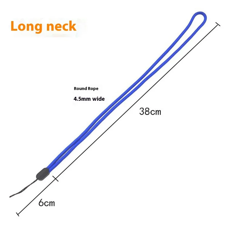 4.5mm Thick Rope Polyester Neck Strap ID Badge Holder Universal Phone Strap, Total Length: 38cm+6cm - Baby Blue