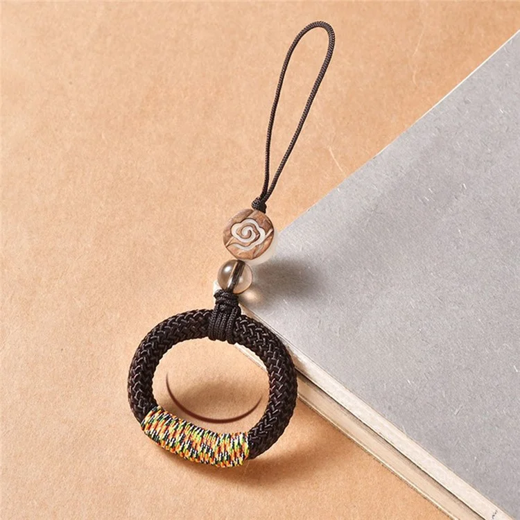 Telefone Pendente de Loop de Telefone Tira o Cordão de Artesanato Tradicional Para Casos de Telefones de Telefones Câmeras - Café
