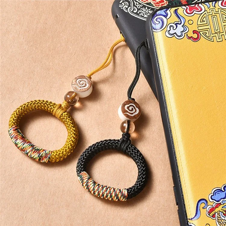 Telefone Pendente de Loop de Telefone Tira o Cordão de Artesanato Tradicional Para Casos de Telefones de Telefones Câmeras - Café