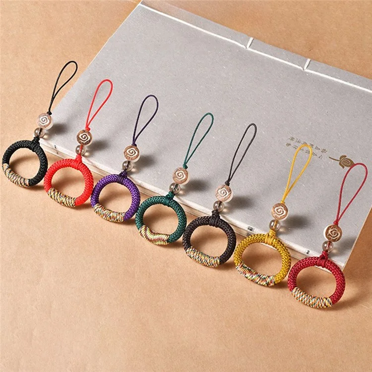 Telefone Pendente de Loop de Telefone Tira o Cordão de Artesanato Tradicional Para Casos de Telefones de Telefones Câmeras - Café