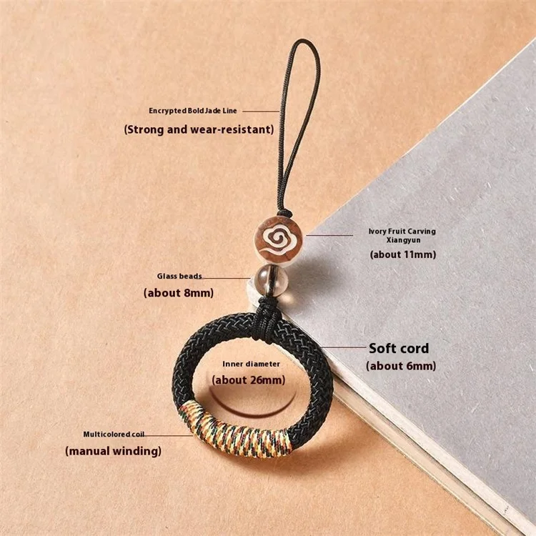 Telefone Pendente de Loop de Telefone Tira o Cordão de Artesanato Tradicional Para Casos de Telefones de Telefones Câmeras - Café