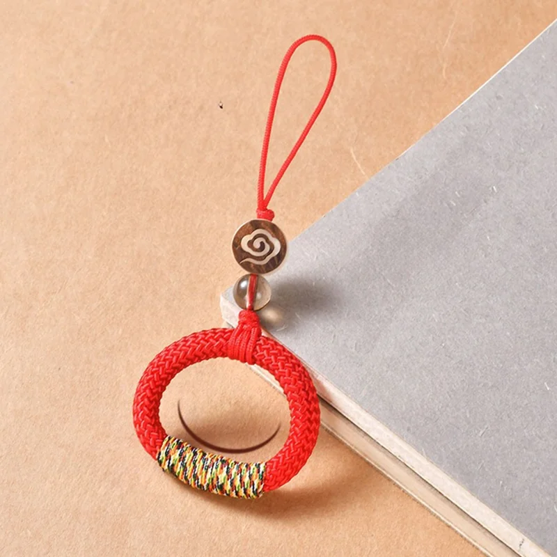Phone Pendant Loop Phone Ring Strap Traditional Craftsmanship Cord for Phone Cases Keys Cameras - Red