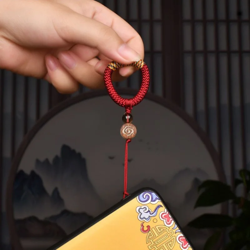 Phone Pendant Loop Phone Ring Strap Traditional Craftsmanship Cord for Phone Cases Keys Cameras - Red