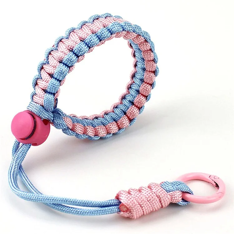S-91 Hand-strap Strap Tryded Polyester Anti-loss Alignable Téléphone Réglable - Bébé Bleu + Rose