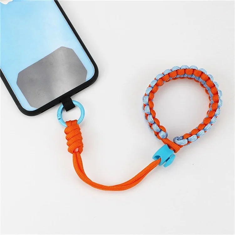 S-91 Hand-strap Strap Tryded Polyester Anti-loss Alignable Téléphone Réglable - Bébé Bleu + Rose