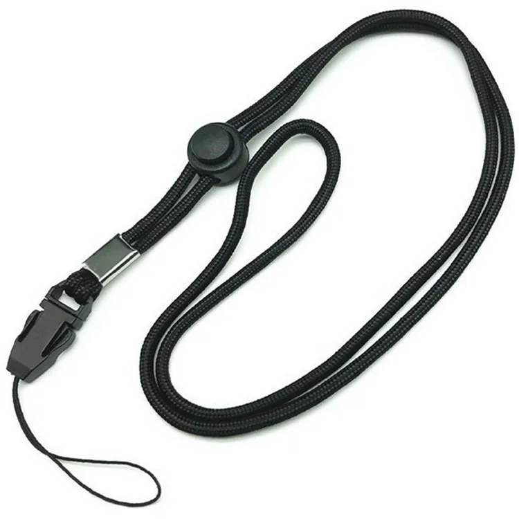 en Vrac Acheter 40 cm Phone Réglable Lanyard Polyester Anti-poser Neck Strap - Noir