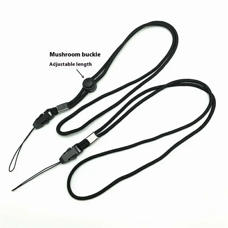 en Vrac Acheter 40 cm Phone Réglable Lanyard Polyester Anti-poser Neck Strap - Noir