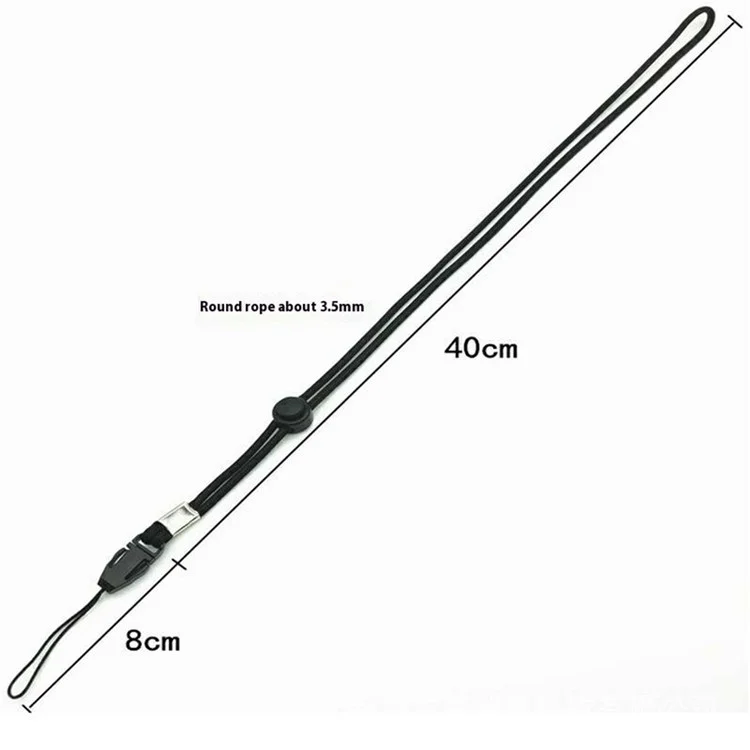 en Vrac Acheter 40 cm Phone Réglable Lanyard Polyester Anti-poser Neck Strap - Noir