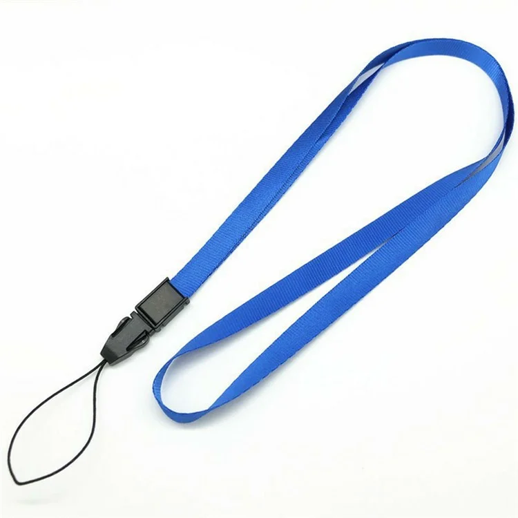40cm Phone Lanyard Polyester Neck Strap Hanging Rope for ID Badge Holder - Blue
