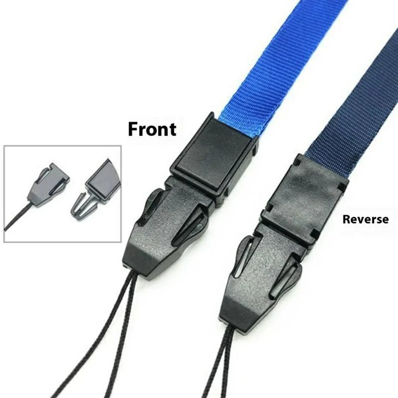 40cm Phone Lanyard Polyester Neck Strap Hanging Rope for ID Badge Holder - Black