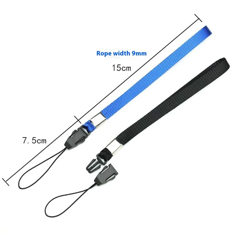 Bulk Purchasing Wrist Strap 9mm Width Polyester Hand Wristband Lanyard with Buckle, Total Length: 15cm+7.5cm - Black