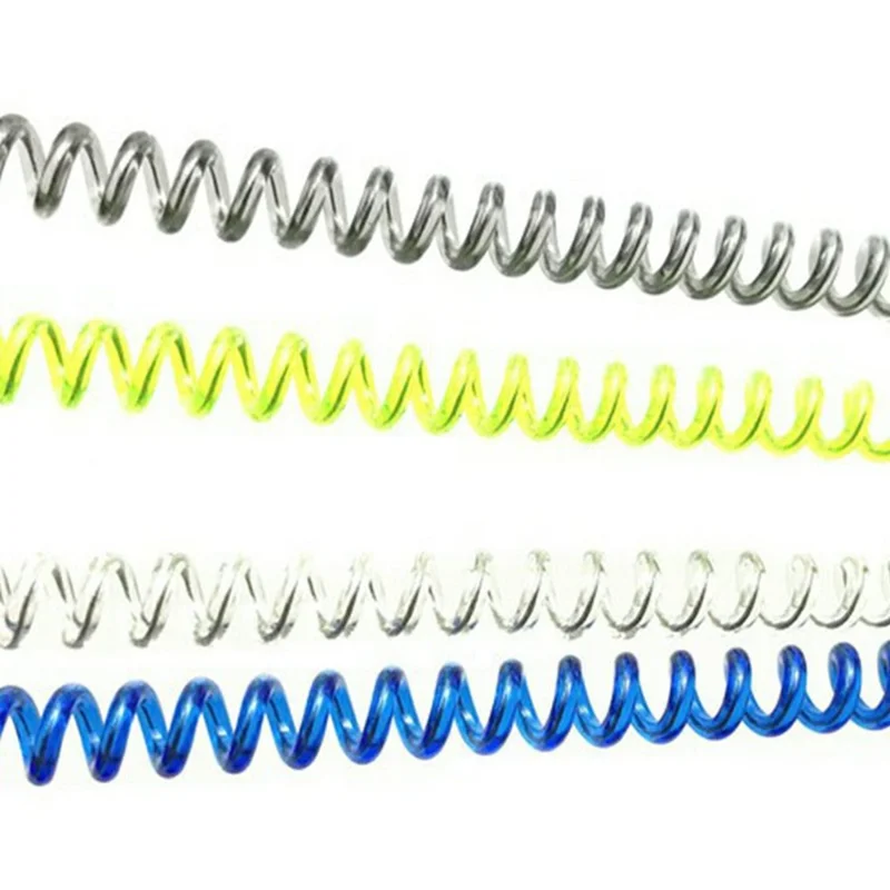 Coil Spring Keychain Cell Phone Lanyard Safety Rope Stretchy Elastic Strap - Black - Green