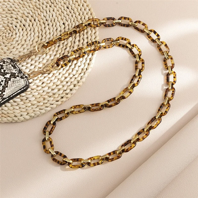 120cm Acrylic Chain Strap Phone Crossbody Strap  Anti-Loss Lanyard - Leopard