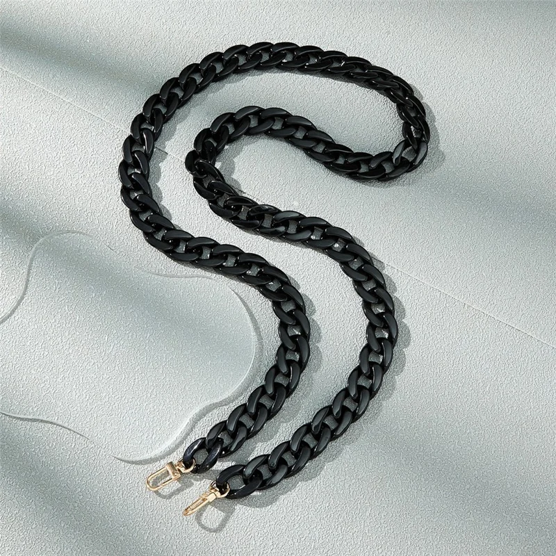 110cm Acrylic Chain Phone Shoulder Strap Anti-Loss Crossbody Strap - Black