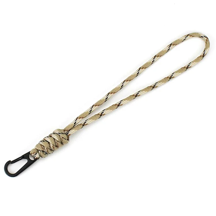 Strap Manuale Del Telefono da 21 cm da 4 mm da 4 mm Intrecciato Intrecciato da Paracord Per Supporto Per Badge ID Portachiavi - Abricotta Mimetica