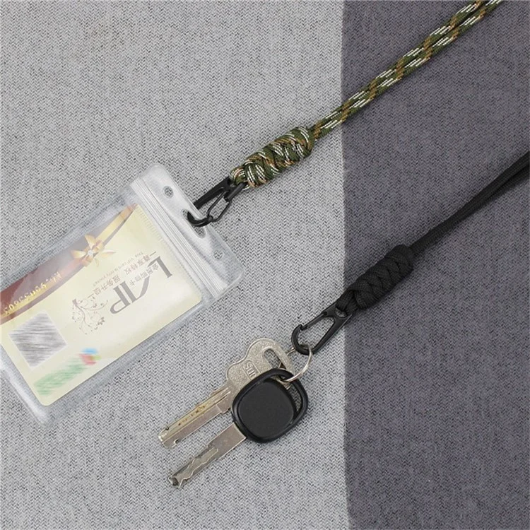 Strap Manuale Del Telefono da 21 cm da 4 mm da 4 mm Intrecciato Intrecciato da Paracord Per Supporto Per Badge ID Portachiavi - Abricotta Mimetica