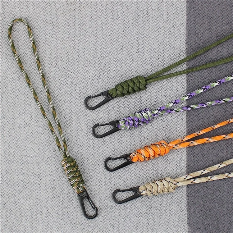 Strap Manuale Del Telefono da 21 cm da 4 mm da 4 mm Intrecciato Intrecciato da Paracord Per Supporto Per Badge ID Portachiavi - Abricotta Mimetica