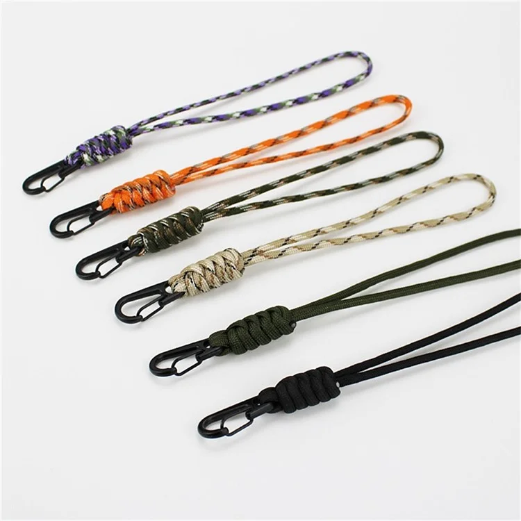 Strap Manuale Del Telefono da 21 cm da 4 mm da 4 mm Intrecciato Intrecciato da Paracord Per Supporto Per Badge ID Portachiavi - Abricotta Mimetica