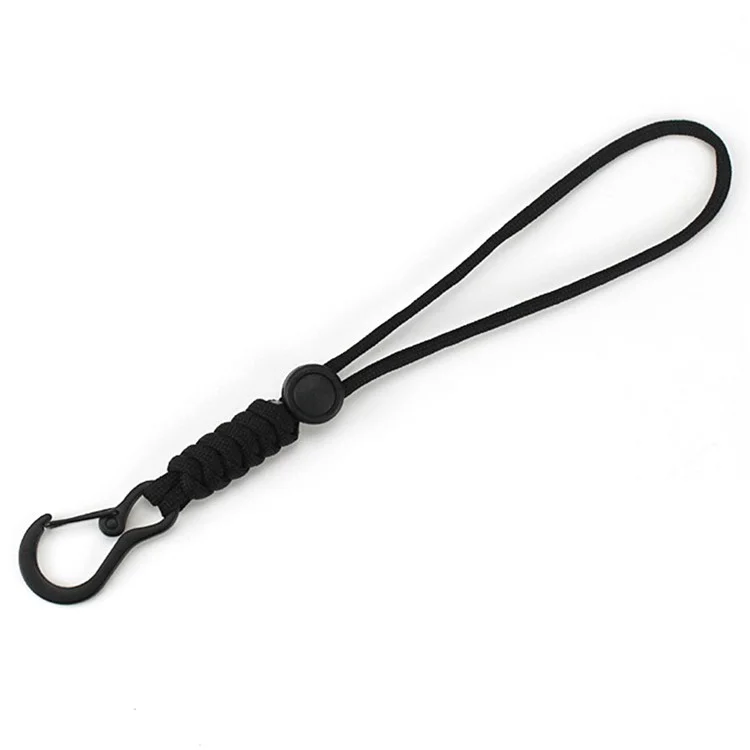 22cm Keychain Strap 4mm 7-Core Paracord Anti-Lost Key Ring Holder Strap Lanyard - Black